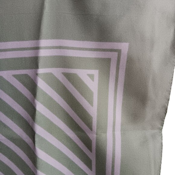 Vintage Striped 1970's Boho Mom Scarf 26x25" Sage Green Geometric Pattern - Picture 2 of 3